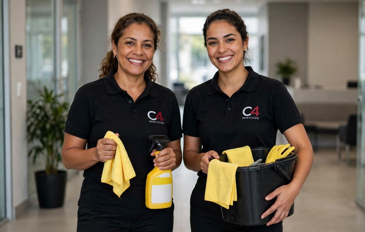 Auxiliares de limpeza C4 Serviços